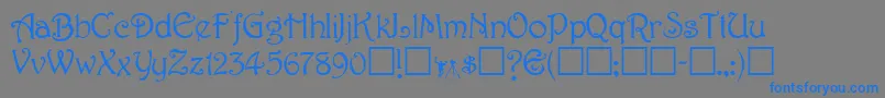 TeepeeRegular Font – Blue Fonts on Gray Background