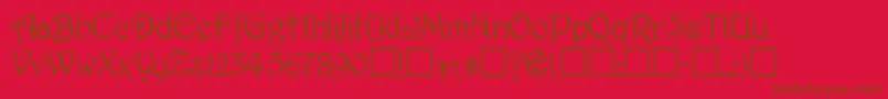 TeepeeRegular Font – Brown Fonts on Red Background