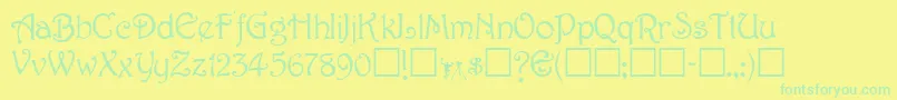 TeepeeRegular Font – Green Fonts on Yellow Background