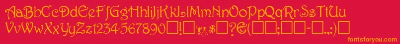 TeepeeRegular Font – Orange Fonts on Red Background