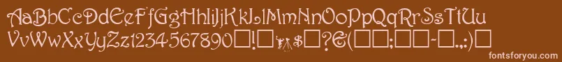TeepeeRegular Font – Pink Fonts on Brown Background