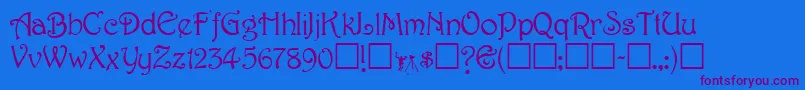 TeepeeRegular Font – Purple Fonts on Blue Background
