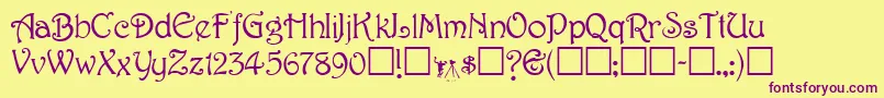 TeepeeRegular Font – Purple Fonts on Yellow Background