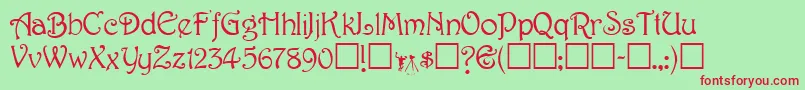 TeepeeRegular Font – Red Fonts on Green Background