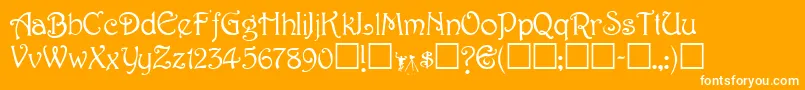 フォントTeepeeRegular – オレンジの背景に白い文字