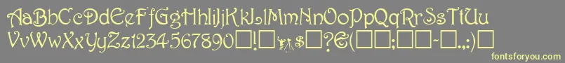 TeepeeRegular Font – Yellow Fonts on Gray Background
