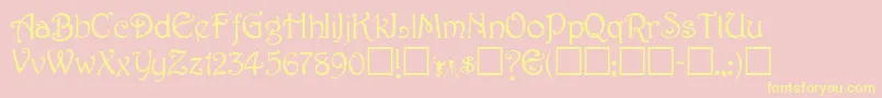TeepeeRegular Font – Yellow Fonts on Pink Background