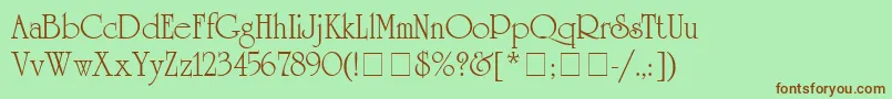 AcademiaSsi Font – Brown Fonts on Green Background