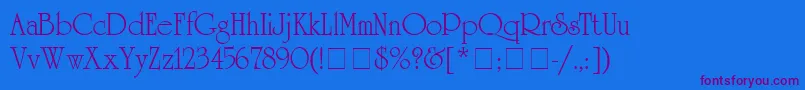 AcademiaSsi Font – Purple Fonts on Blue Background