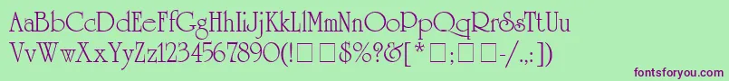 AcademiaSsi Font – Purple Fonts on Green Background