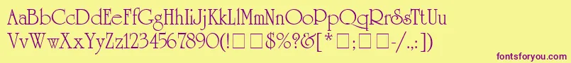 AcademiaSsi Font – Purple Fonts on Yellow Background