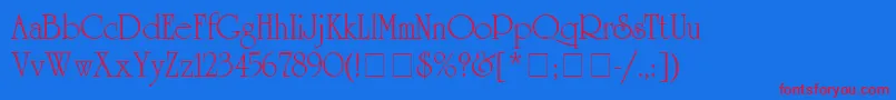 AcademiaSsi Font – Red Fonts on Blue Background