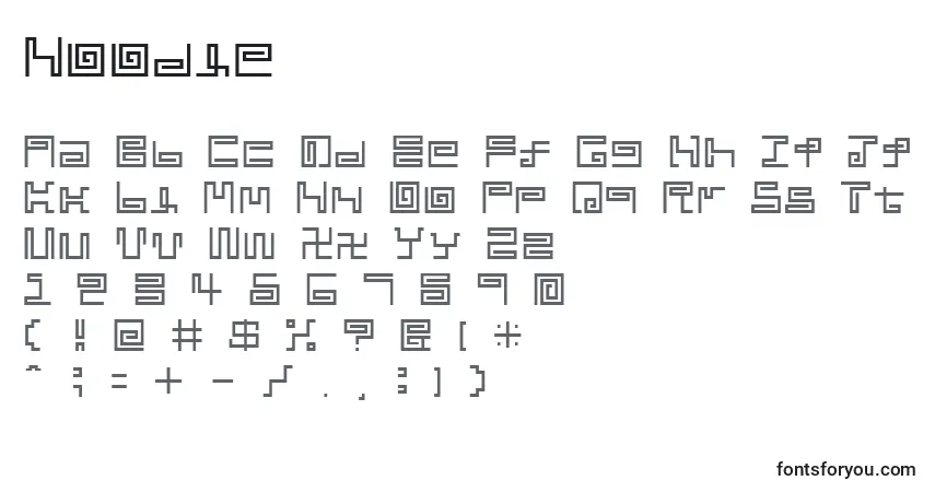 Шрифт Noodle – алфавит, цифры, специальные символы