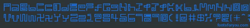 Noodle Font – Blue Fonts on Black Background