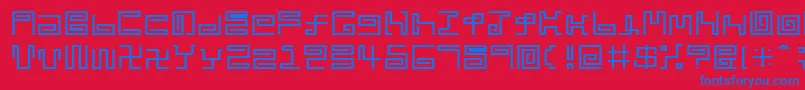 Noodle Font – Blue Fonts on Red Background