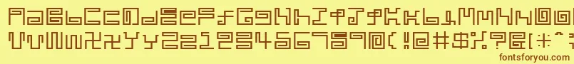 Noodle Font – Brown Fonts on Yellow Background