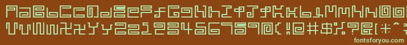 Noodle Font – Green Fonts on Brown Background