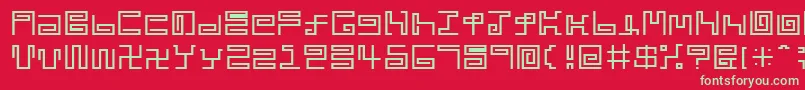 Noodle Font – Green Fonts on Red Background