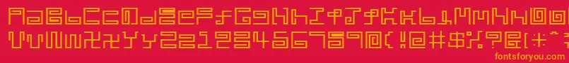 Noodle Font – Orange Fonts on Red Background