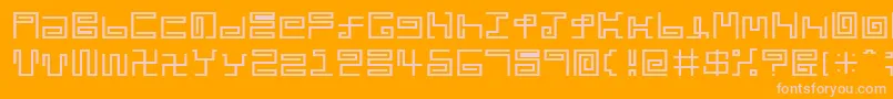Noodle Font – Pink Fonts on Orange Background