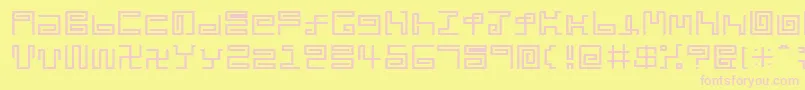 Noodle Font – Pink Fonts on Yellow Background
