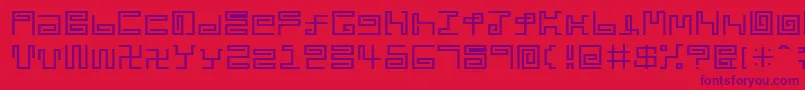 Noodle Font – Purple Fonts on Red Background