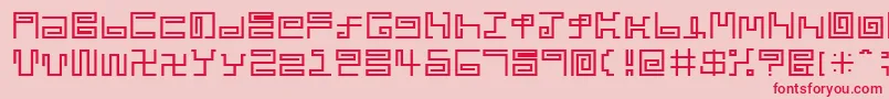 Noodle-fontti – punaiset fontit vaaleanpunaisella taustalla