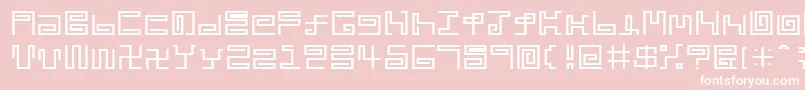 Czcionka Noodle – białe czcionki na różowym tle