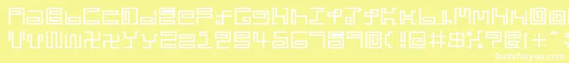 Noodle Font – White Fonts on Yellow Background
