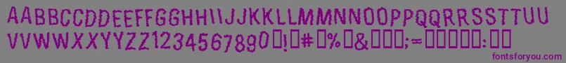 Exoneration Font – Purple Fonts on Gray Background