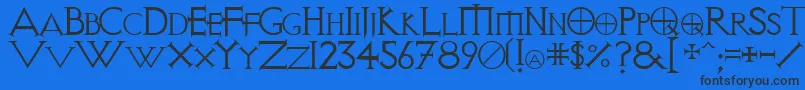 VisitationRegular Font – Black Fonts on Blue Background