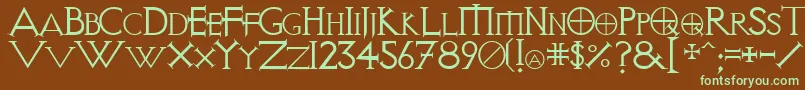 VisitationRegular Font – Green Fonts on Brown Background