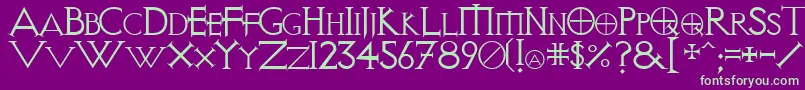 VisitationRegular Font – Green Fonts on Purple Background