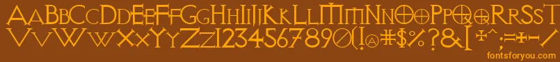 VisitationRegular Font – Orange Fonts on Brown Background