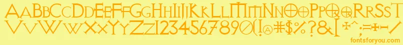 VisitationRegular Font – Orange Fonts on Yellow Background