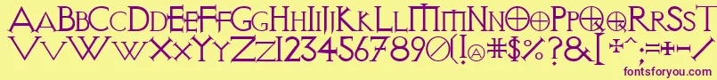 VisitationRegular Font – Purple Fonts on Yellow Background