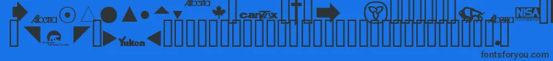 TaxFonts Font – Black Fonts on Blue Background