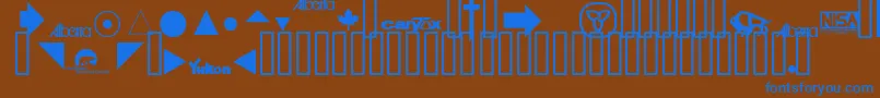 TaxFonts Font – Blue Fonts on Brown Background