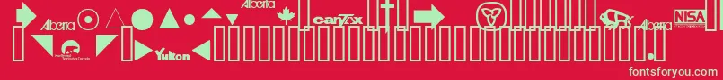 TaxFonts Font – Green Fonts on Red Background