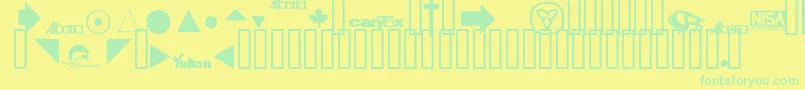 TaxFonts Font – Green Fonts on Yellow Background