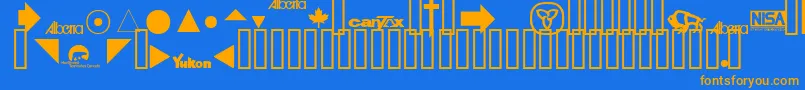 TaxFonts Font – Orange Fonts on Blue Background