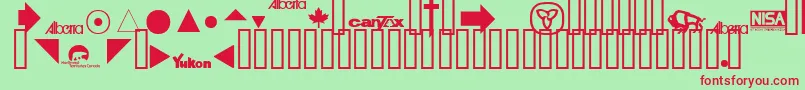 フォントTaxFonts – 赤い文字の緑の背景