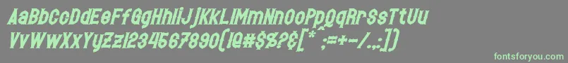 HetfieldBoldItalic Font – Green Fonts on Gray Background