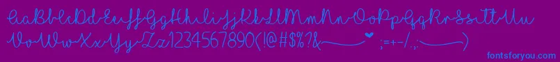 ILoveGlitterTtf-Schriftart – Blaue Schriften auf violettem Hintergrund