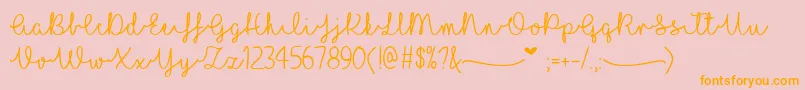 ILoveGlitterTtf Font – Orange Fonts on Pink Background