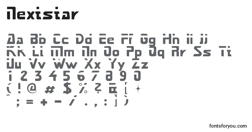 Schriftart Nextstar – Alphabet, Zahlen, spezielle Symbole