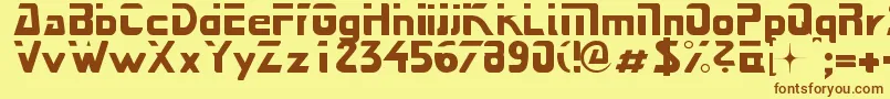 Nextstar-Schriftart – Braune Schriften auf gelbem Hintergrund