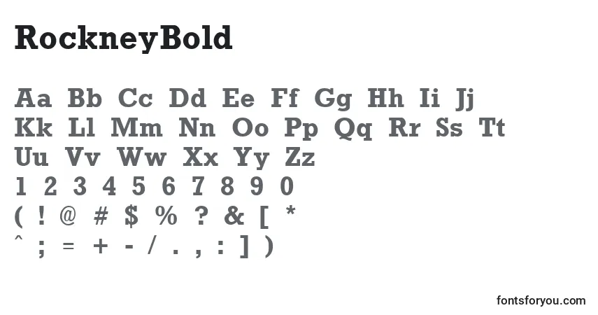 Fuente RockneyBold - alfabeto, números, caracteres especiales
