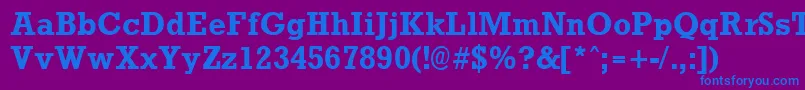 RockneyBold-fontti – siniset fontit violetilla taustalla