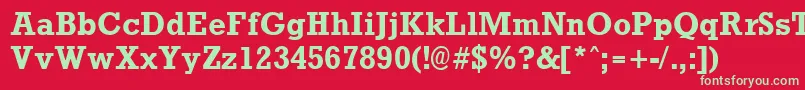 RockneyBold Font – Green Fonts on Red Background